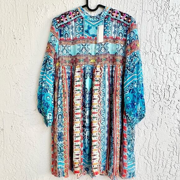 Hemant and Nandita silk tunic mini dress Small new with tags - Picture 1 of 9